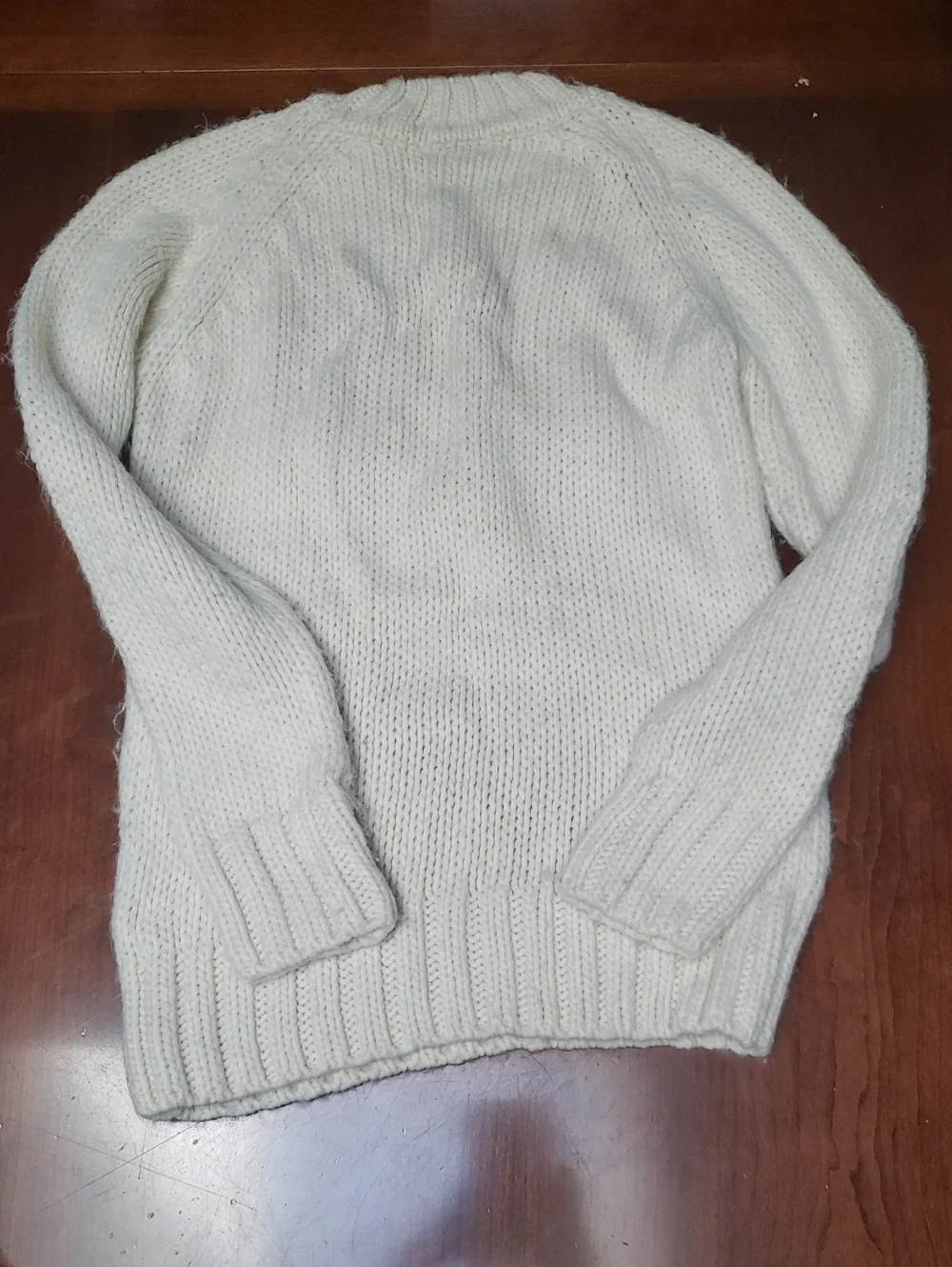 Mayoral Cream Cable-Knit Tassel Crewneck Sweater
